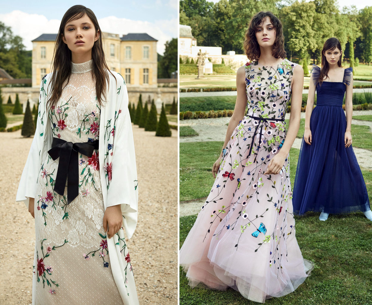 На фото вечерние, свадебные платья Monique Lhuillier RTW Spring 2019