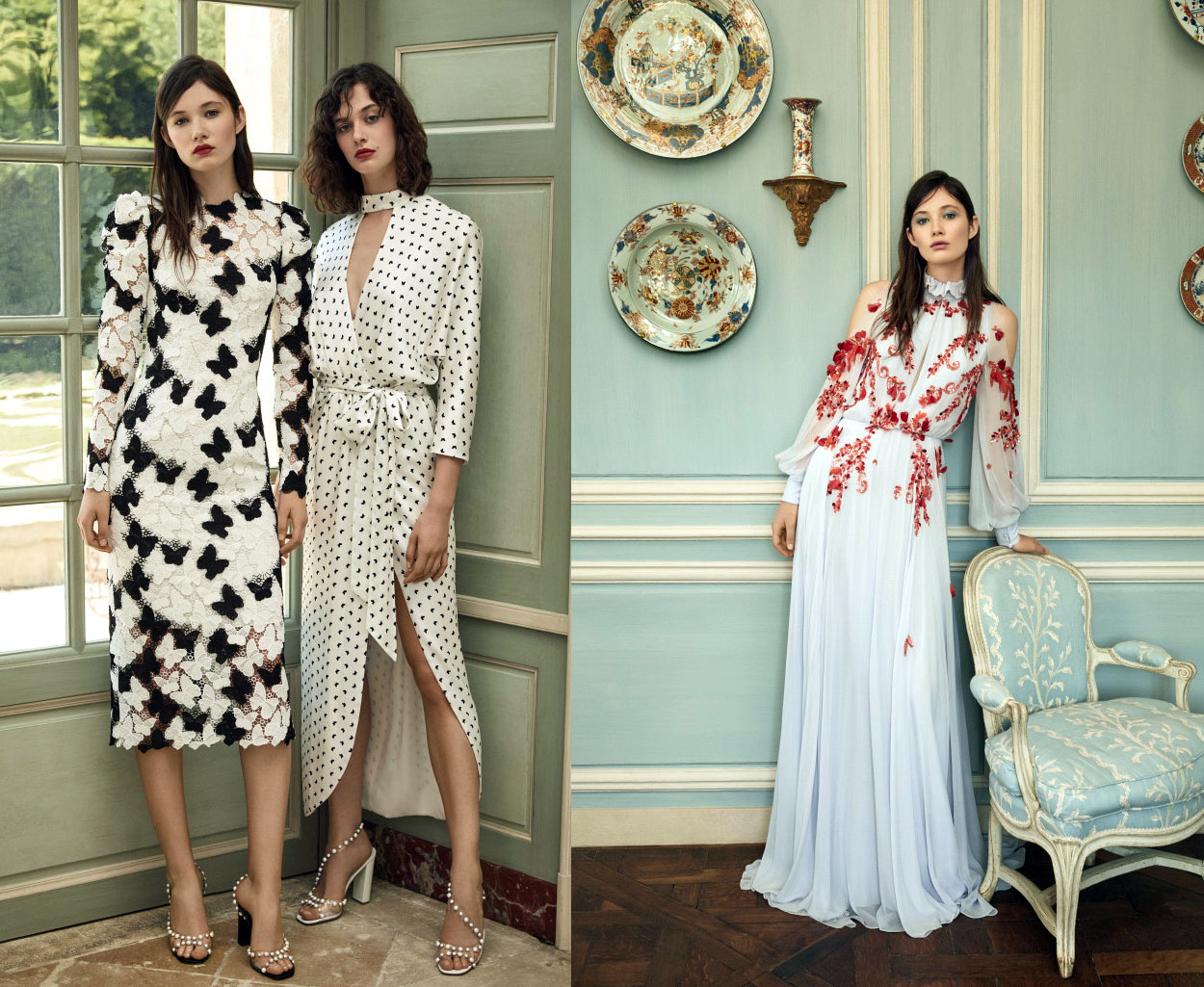 На фото вечерние, свадебные платья Monique Lhuillier RTW Spring 2019
